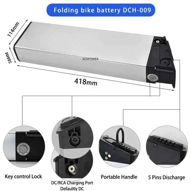 Battery for Engwe EP-2 Pro Engine X Engine Pro Foldable E-bike Battery 48V 17.5Ah 16Ah 13Ah Replacement Battery