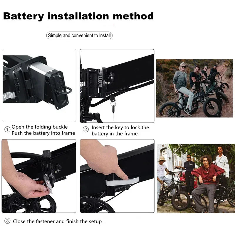 Battery for Engwe EP-2 Pro Engine X Engine Pro Foldable E-bike Battery 48V 17.5Ah 16Ah 13Ah Replacement Battery