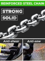 ZOVII 120dB Alarm Chain Lock – 8mm Stainless Steel, 1200mm | ZCL08-120