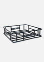 Durable black rear rack basket for electric bike with a sturdy metal frame for carrying items