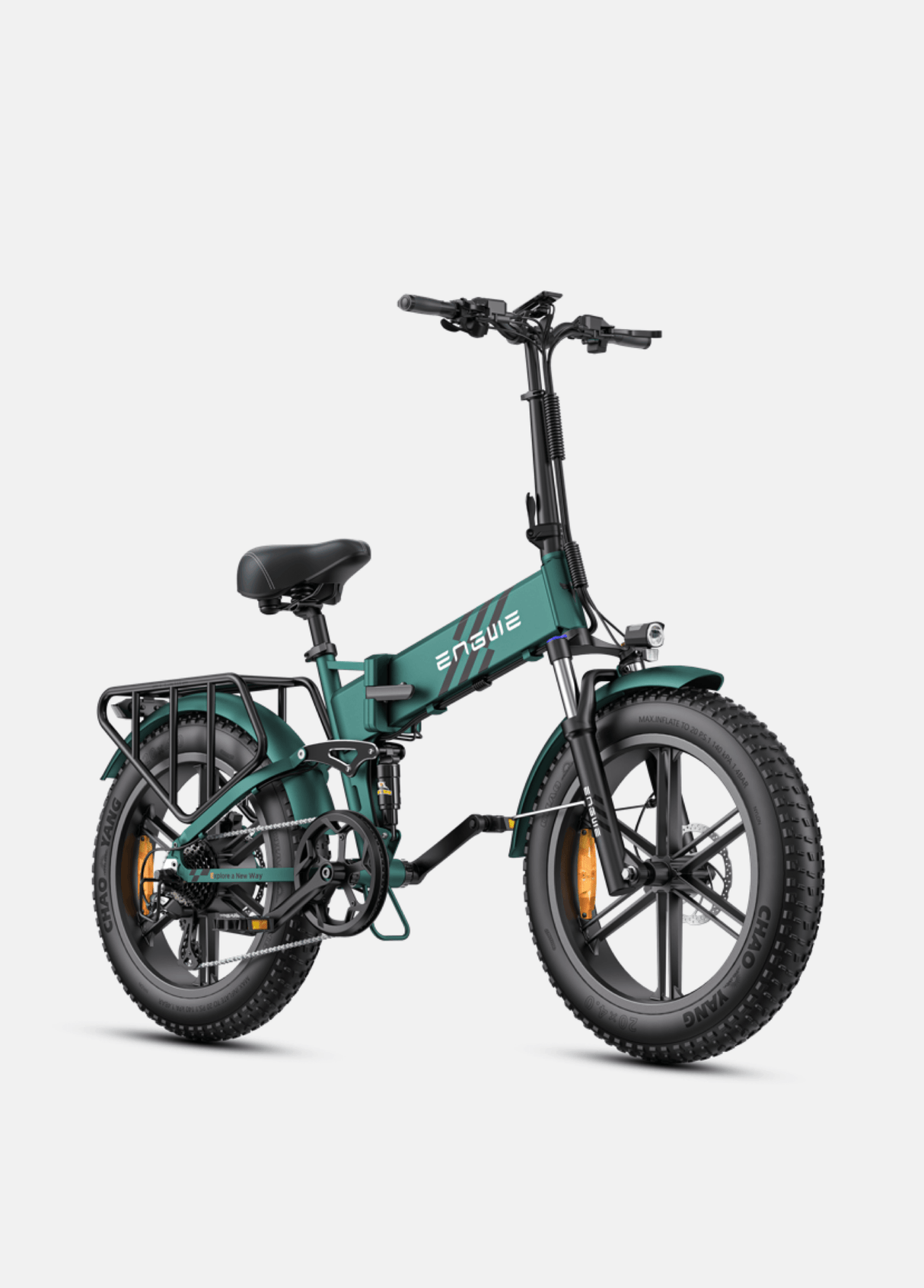 ENGWE Engine Pro 2.0 electric bike EU model with foldable frame and fat tires in green