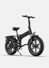 ENGWE Engine X electric bike foldable black fat tire ebike with rear rack suspension and LED headlight